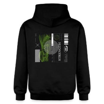 Strength - Gildan Unisex Softstyle® Midweight Hoodie - Schwarz - Hinten - Nik (191cm)