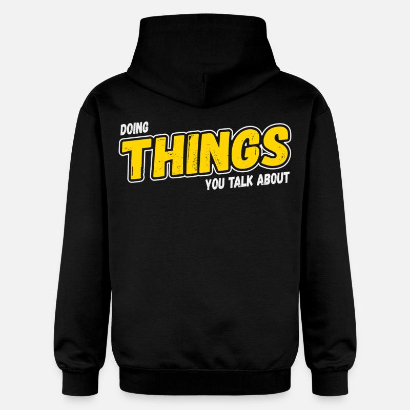 Doing Things You Talk About - Gildan Unisex Softstyle® Midweight Hoodie - Schwarz