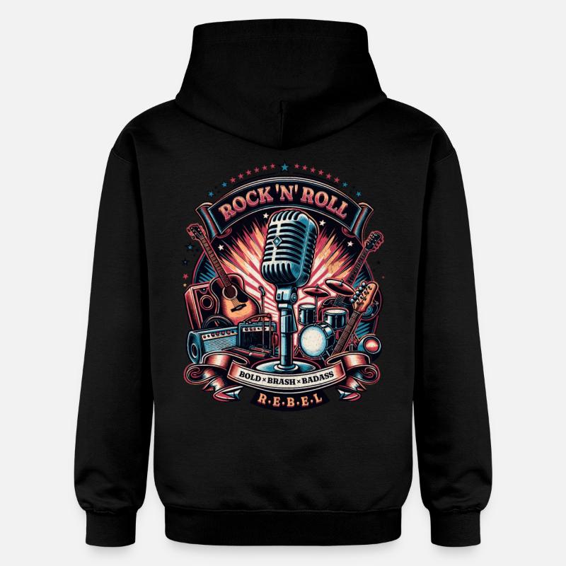 Rock & Roll - Sweat à capuche Softstyle® Gildan Unisexe - noir