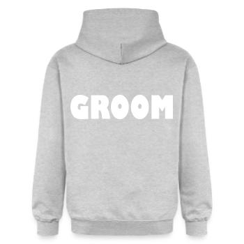 Groom - Gildan Unisex Softstyle® Midweight Hoodie - Hellgrau meliert - Hinten - Liana (172cm)