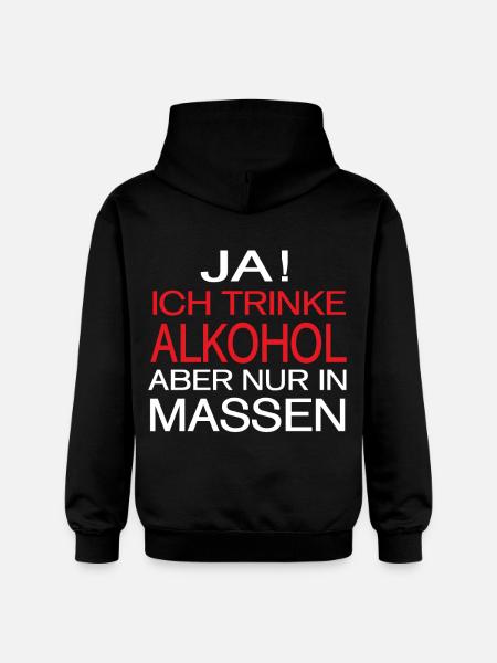 Alkohol Spruch - Gildan Unisex Softstyle® Midweight Hoodie - Schwarz