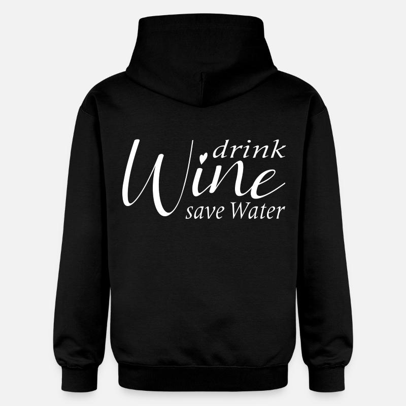 Enregistrer l'eau boire du vin - Sweat à capuche Softstyle® Gildan Unisexe - noir