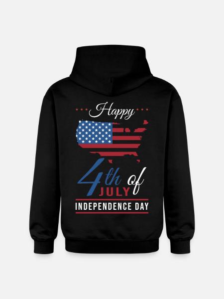 4th July Independence Day USA - Gildan Unisex Softstyle® Midweight Hoodie - black