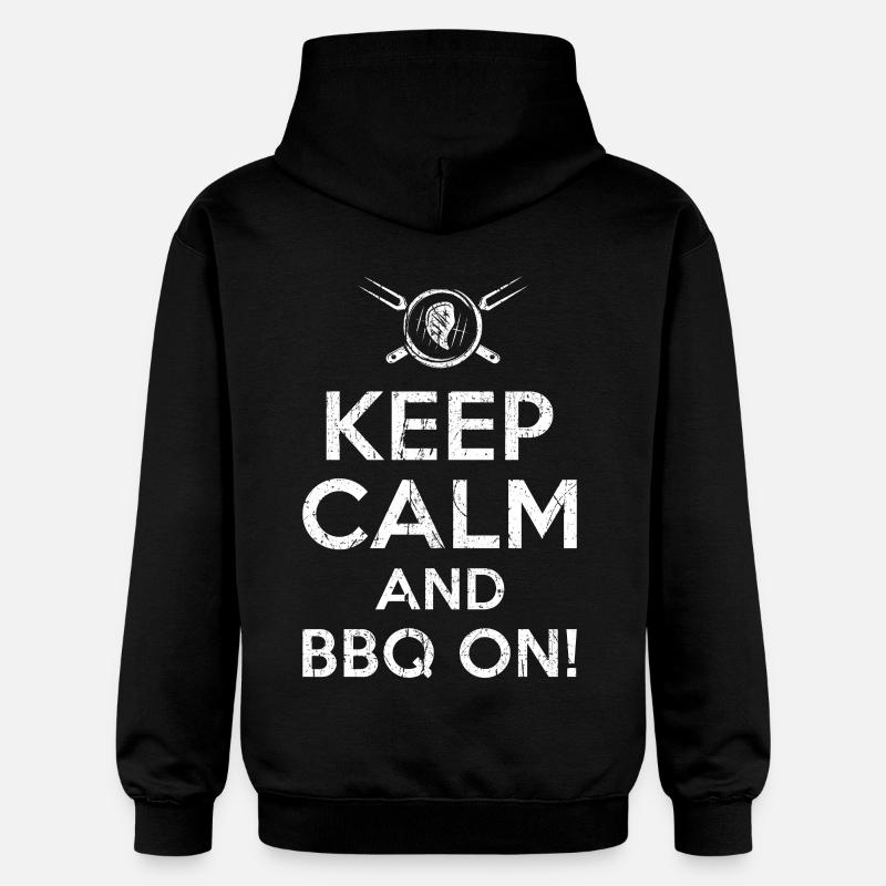 Keep calm BBQ - Sweat à capuche Softstyle® Gildan Unisexe - noir