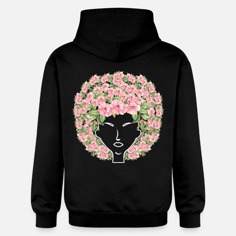 Fleurs Afro - Sweat à capuche Softstyle® Gildan Unisexe - noir