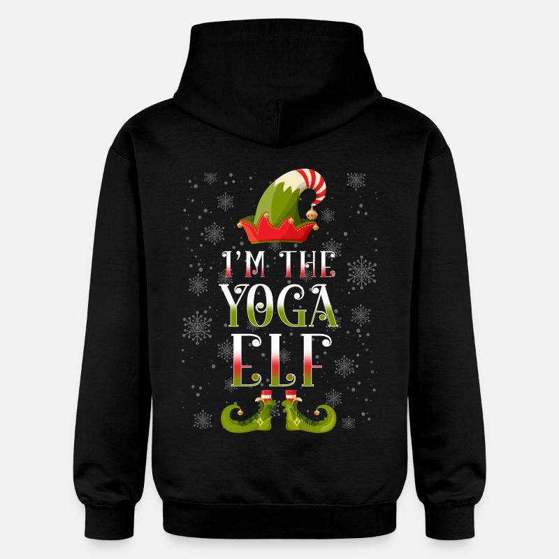 Yoga Elf Cadeau de Noël - Sweat à capuche Softstyle® Gildan Unisexe - noir
