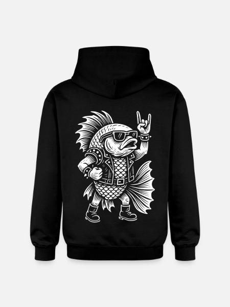 Metal Music Rock Humor Guppy Fish - Gildan Unisex Softstyle® Midweight Hoodie - black