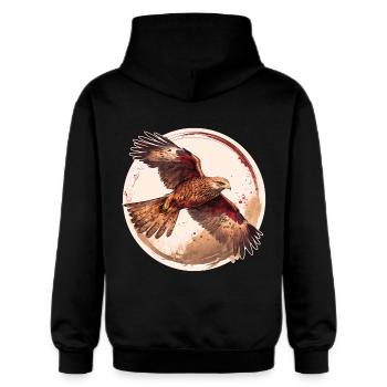 Rotmilan Greifvogel - Gildan Unisex Softstyle® Midweight Hoodie - Schwarz - Hinten - Nik (191cm)