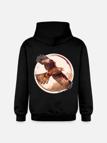 Rotmilan Greifvogel - Gildan Unisex Softstyle® Midweight Hoodie - Schwarz