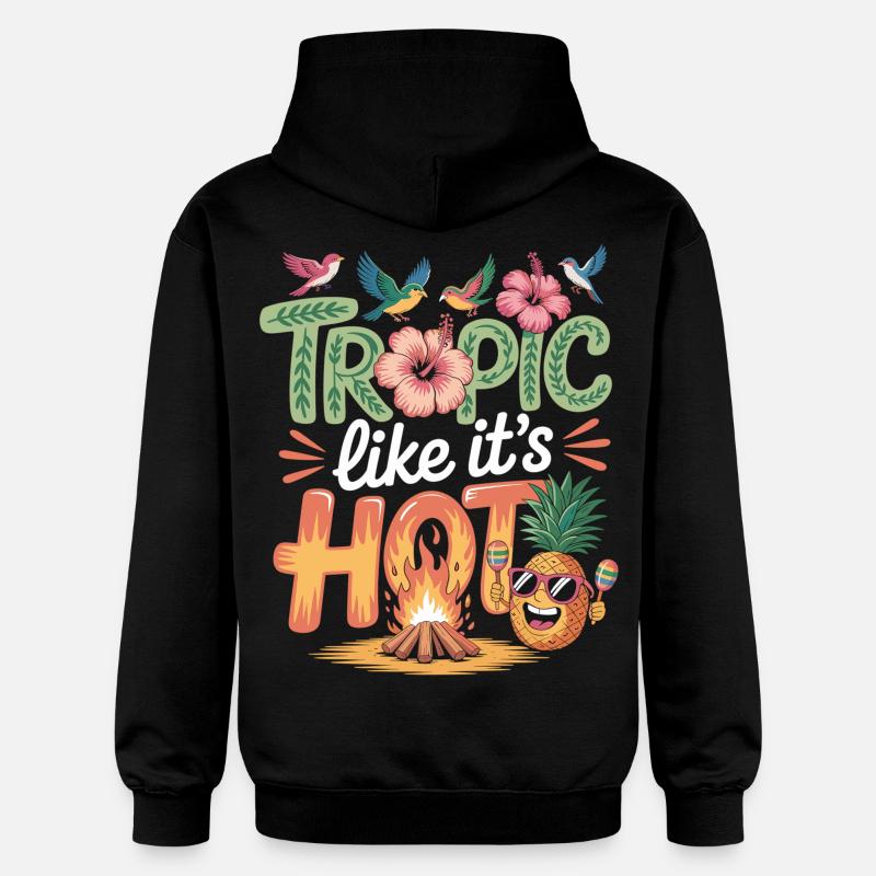 Tropique comme s’il faisait chaud - Sweat à capuche Softstyle® Gildan Unisexe - noir