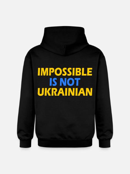 impossible is not ukrainian - ukraine - Gildan Unisex Softstyle® Midweight Hoodie - black