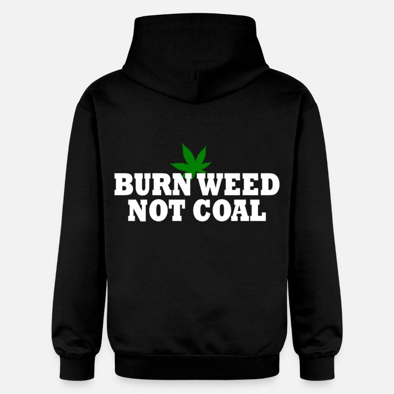 Burn weed not coal - Sweat à capuche Softstyle® Gildan Unisexe - noir