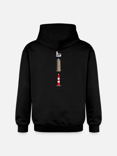 Lighthouses Ameland, Terschelling, Marche - Gildan Unisex Softstyle® Midweight Hoodie - black