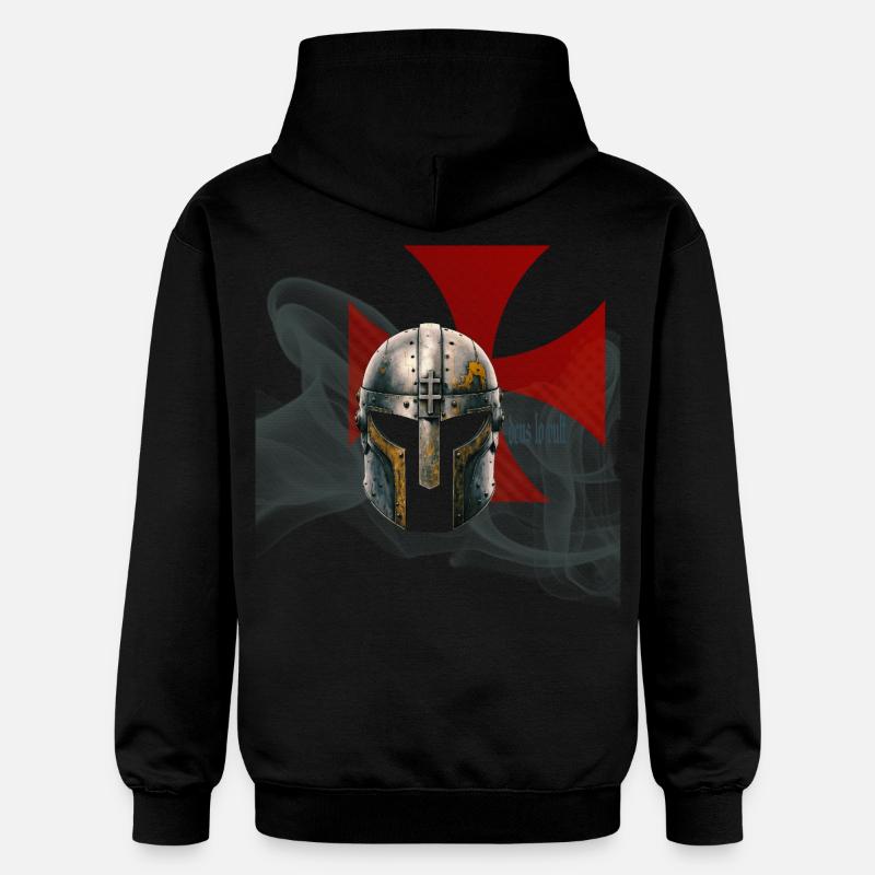 Casque médiéval des Templiers - Sweat à capuche Softstyle® Gildan Unisexe - noir