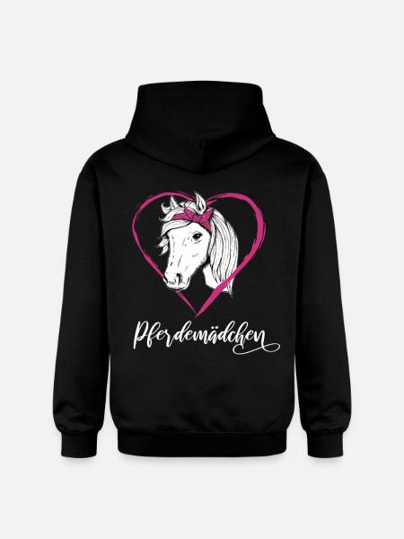 Pferdemädchen Pferde Herz Geschenkidee - Gildan Unisex Softstyle® Midweight Hoodie - Schwarz