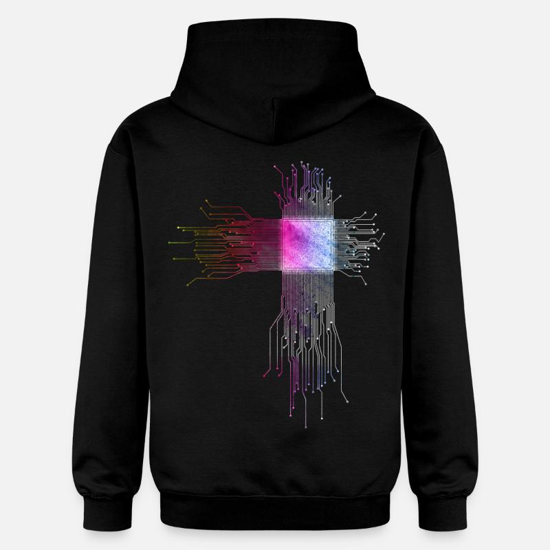 Motif CPU Programmeur - Sweat à capuche Softstyle® Gildan Unisexe - noir