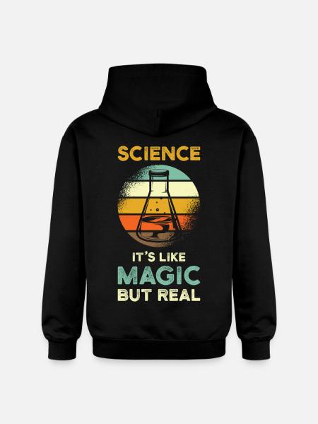 Science Saying Magic Real - Gildan Unisex Softstyle® Midweight Hoodie - black