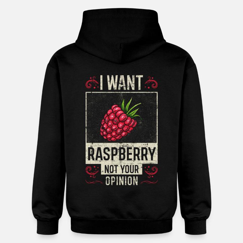 Raspberry saying funny - Gildan Unisex Softstyle® Midweight Hoodie - black