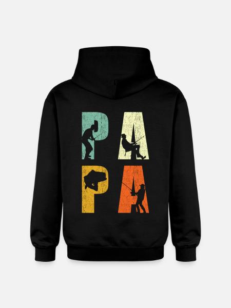 Angler Papa Angeln Geschenk - Gildan Unisex Softstyle® Midweight Hoodie - Schwarz