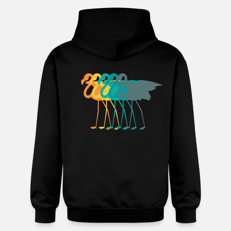 Flamingo Retro - Sweat à capuche Softstyle® Gildan Unisexe - noir