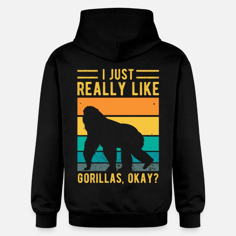 Gorilla - Sweat à capuche Softstyle® Gildan Unisexe - noir