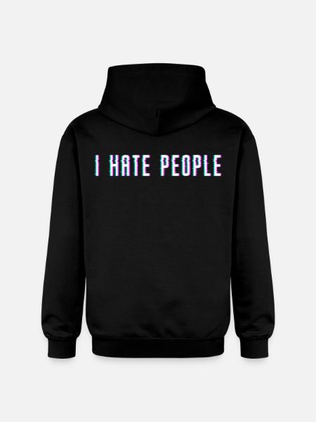 I hate people - Gildan Unisex Softstyle® Midweight Hoodie - black