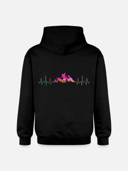Wandern Herzschlag - Gildan Unisex Softstyle® Midweight Hoodie - Schwarz