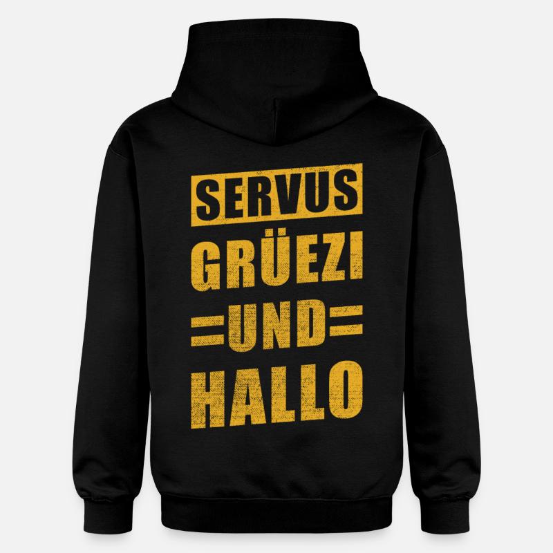 Servus Grüezi et Bonjour - Sweat à capuche Softstyle® Gildan Unisexe - noir