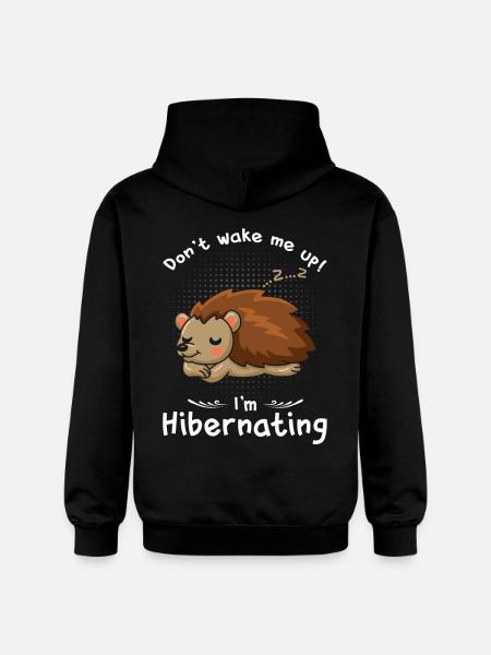 Hibernation Don't Wake Me Hedgehogs - Gildan Unisex Softstyle® Midweight Hoodie - black
