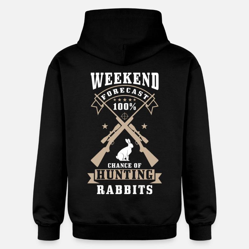 Rabbit Hunter Saying - Gildan Unisex Softstyle® Midweight Hoodie - black