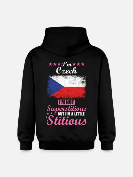 Czech Mrs. Superstitious Stitious - Gildan Unisex Softstyle® Midweight Hoodie - black
