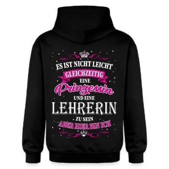 Nicht einfach eine Lehrerin und Prinzessin zu sein - Gildan Unisex Softstyle® Midweight Hoodie - Schwarz - Hinten - Nik (191cm)