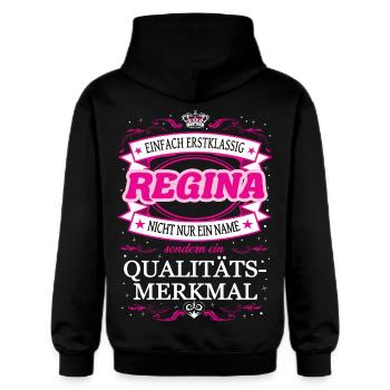 Quality feature Regina simply first-class - Gildan Unisex Softstyle® Midweight Hoodie - black - Back - Nik (191cm)