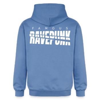 FAMOUS RAVEPUNK Glitch Banner - Gildan Unisex Softstyle® Midweight Hoodie - carolina blue - Back - Liana (172cm)