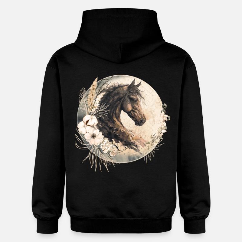 Cheval Boho - Sweat à capuche Softstyle® Gildan Unisexe - noir