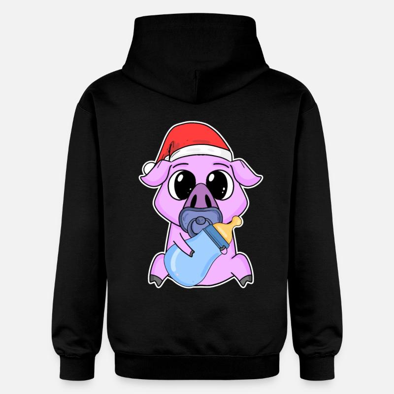 Cochon bébé Noël - Sweat à capuche Softstyle® Gildan Unisexe - noir