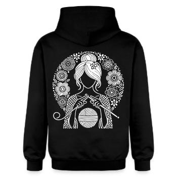 Design élégant au crochet – créatif et cool - Sweat à capuche Softstyle® Gildan Unisexe - noir - Dos - Nik (191cm)