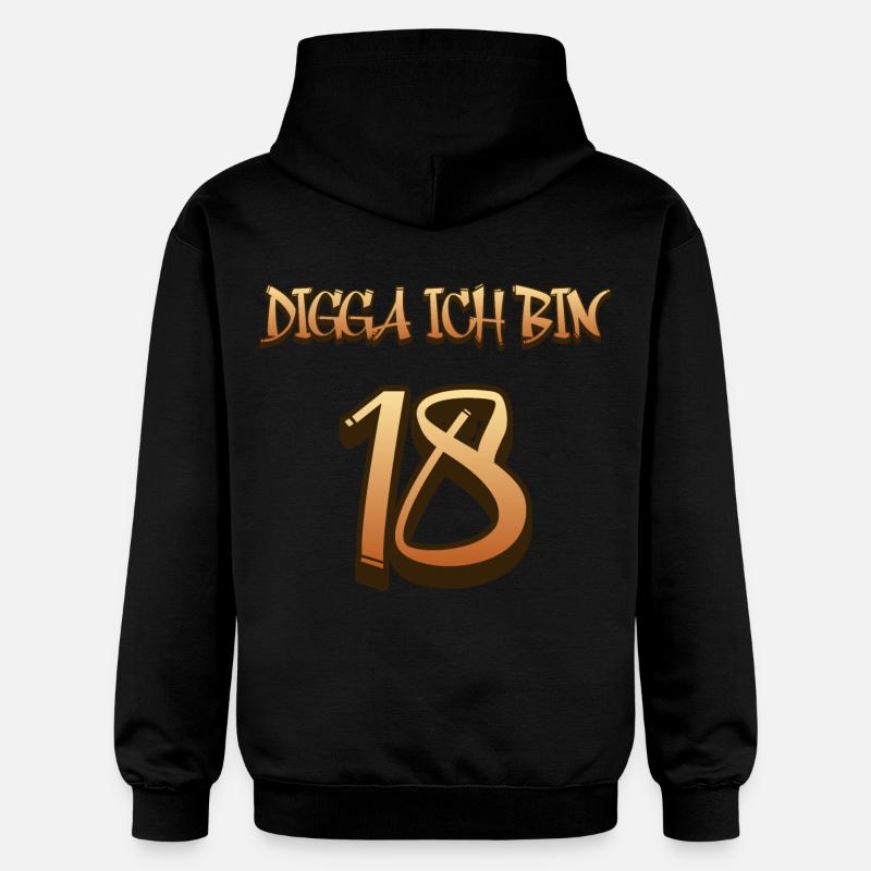 Digga J’ai 18 ans - Sweat à capuche Softstyle® Gildan Unisexe - noir