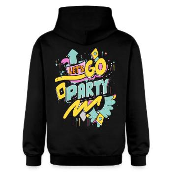 Let's Go Party - Gildan Unisex Softstyle® Midweight Hoodie - Schwarz - Hinten - Nik (191cm)