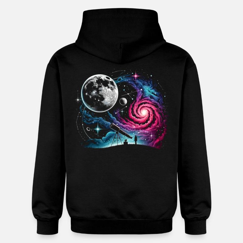 Télescope d’astronomie Espace - Sweat à capuche Softstyle® Gildan Unisexe - noir