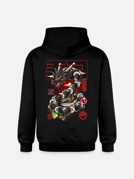 Japan Großer Sushi-Drache - Gildan Unisex Softstyle® Midweight Hoodie - Schwarz