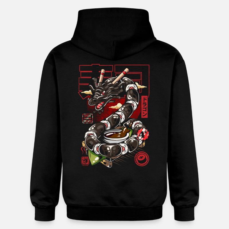 Japon Great sushi Dragon - Sweat à capuche Softstyle® Gildan Unisexe - noir