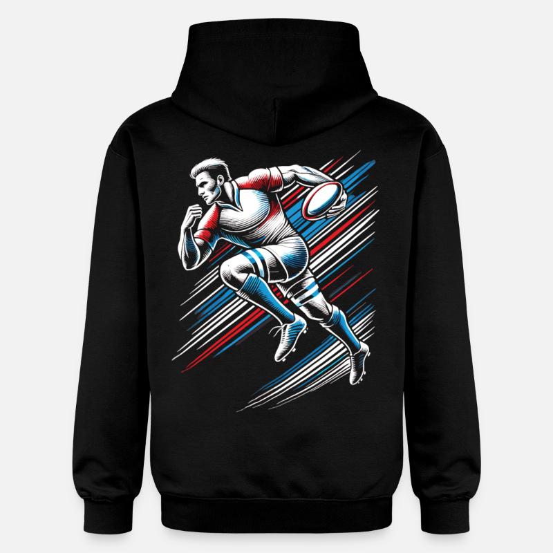 Maillot de fan de rugby - Sweat à capuche Softstyle® Gildan Unisexe - noir