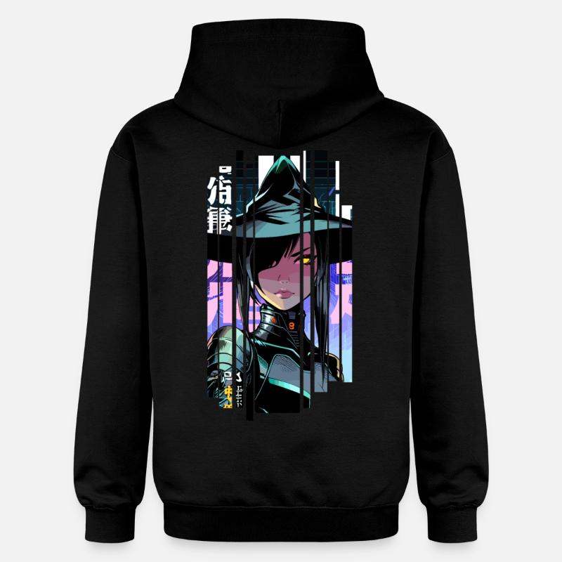 Sorcière Halloween Géométrique - Sweat à capuche Softstyle® Gildan Unisexe - noir