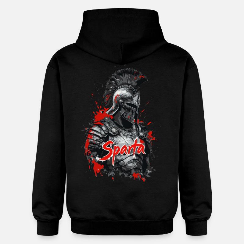 Soldat spartiate - Conception d’éclaboussures - Sweat à capuche Softstyle® Gildan Unisexe - noir