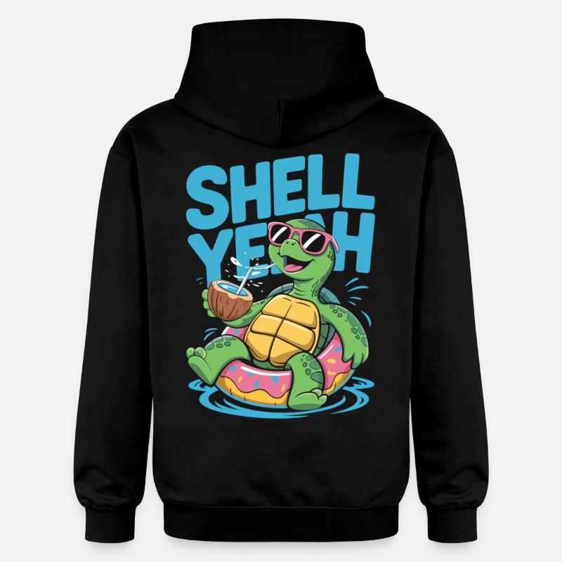 Shell yeah – Chill Turtle - Sweat à capuche Softstyle® Gildan Unisexe - noir