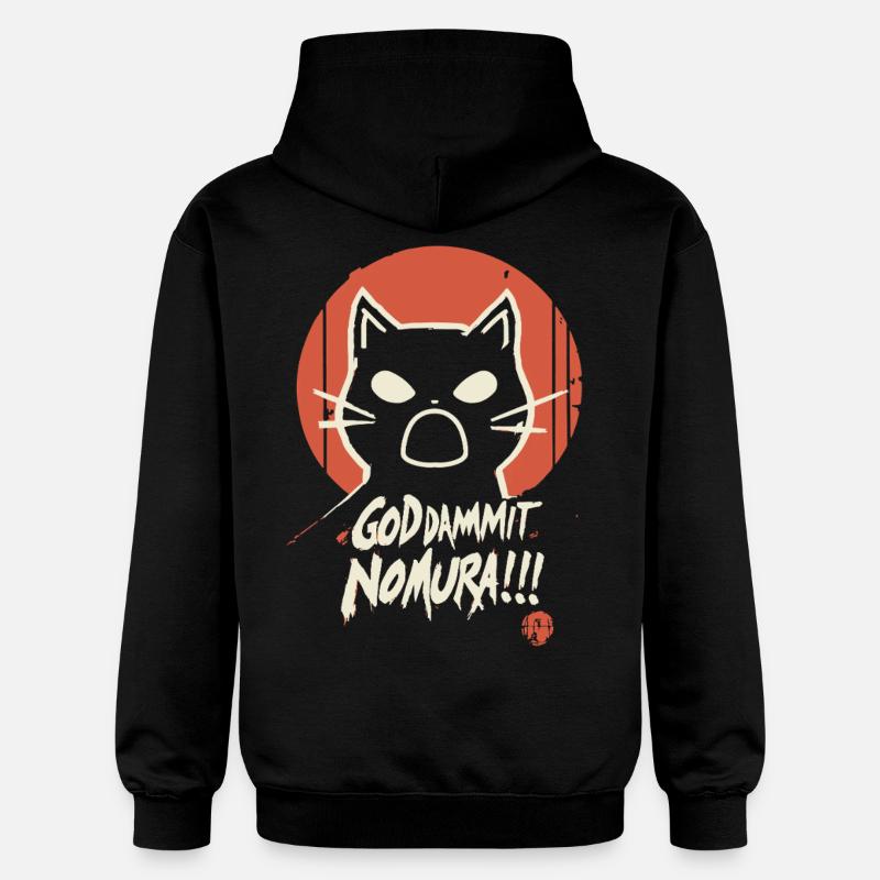 Goddammit Nomura – Katzen Design - Sweat à capuche Softstyle® Gildan Unisexe - noir