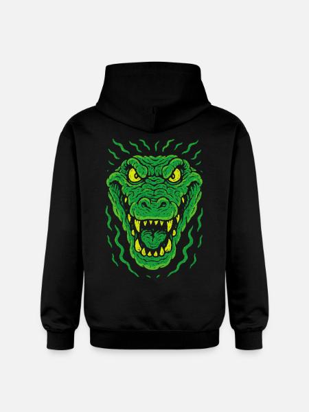 Wütender Echsenkopf im Neonstil - Gildan Unisex Softstyle® Midweight Hoodie - Schwarz