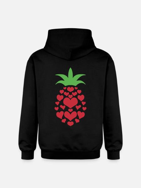 Ananas Herz - Gildan Unisex Softstyle® Midweight Hoodie - Schwarz