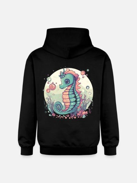 Seepferdchen Unterwasserwelt - Gildan Unisex Softstyle® Midweight Hoodie - Schwarz